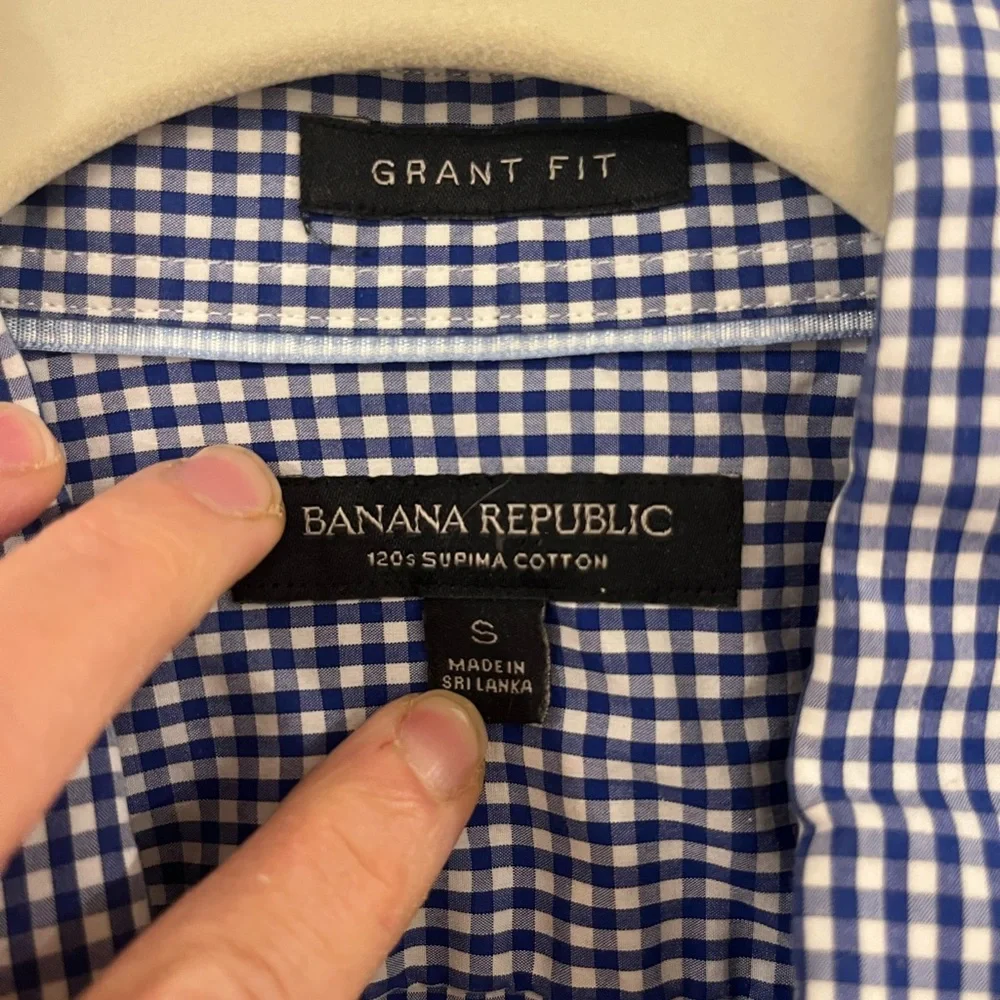 Banana Republic Men's Blue Checkered Shirt